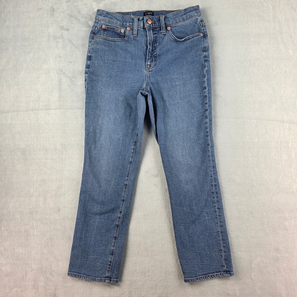 J.Crew Essential Straight Jean Womens 28 Blue High Rise Re-Imagined Denim